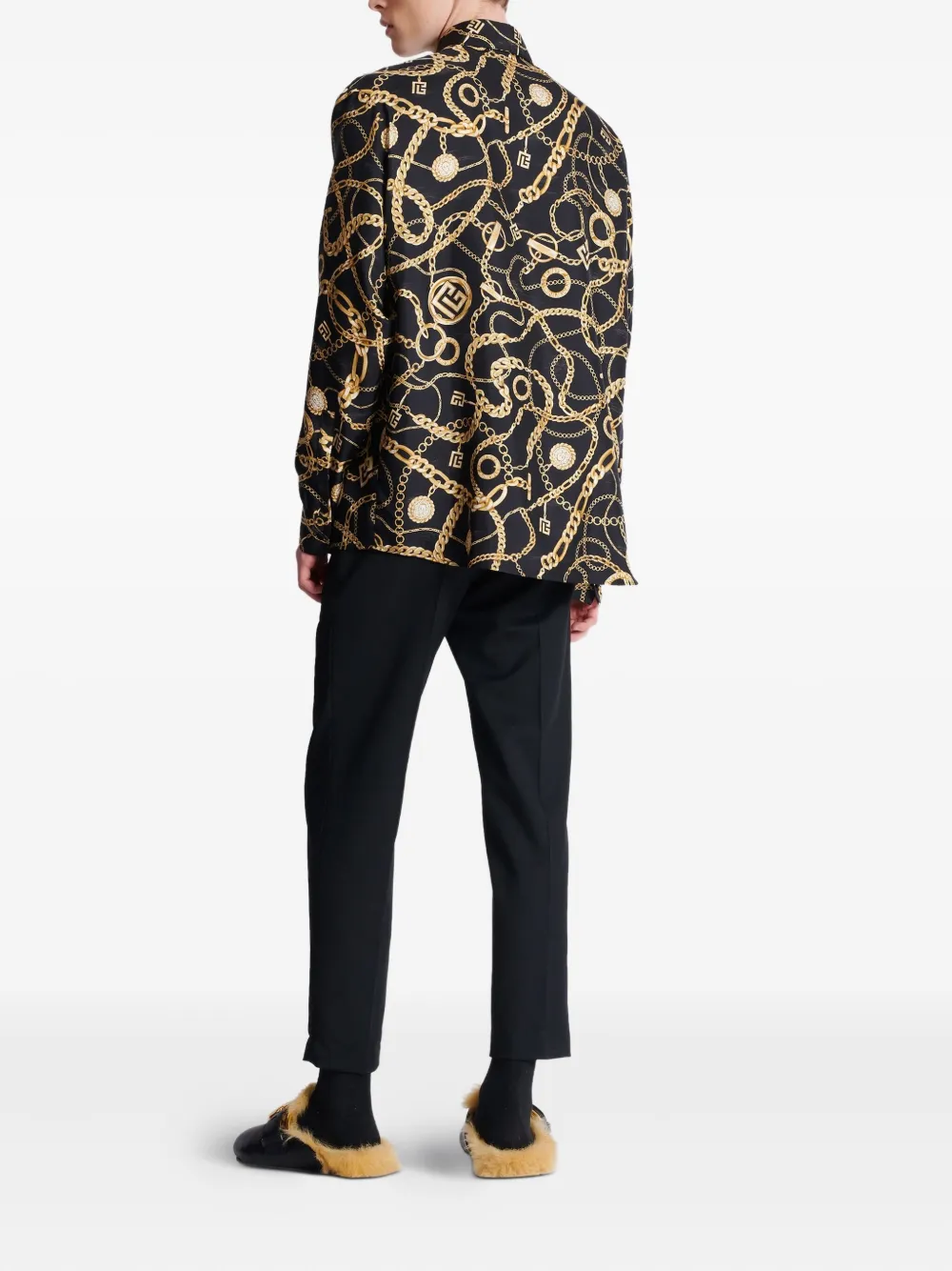 Balmain Overhemd met grafische print EAD BLACK GOLD