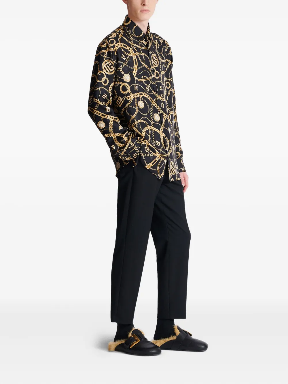 Balmain Overhemd met grafische print EAD BLACK GOLD