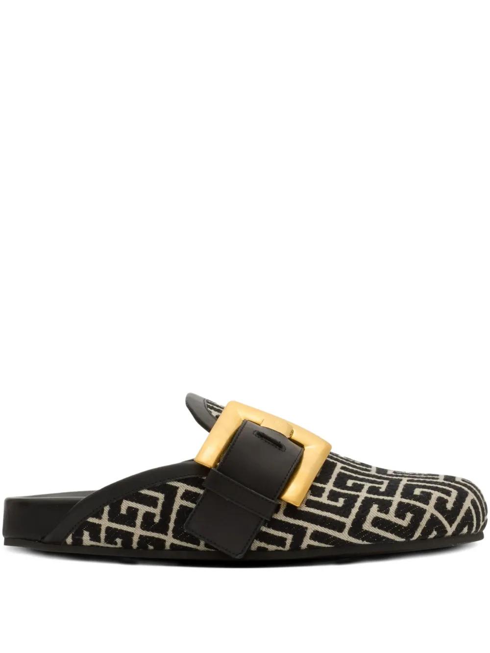 Balmain monogram-pattern slippers Black