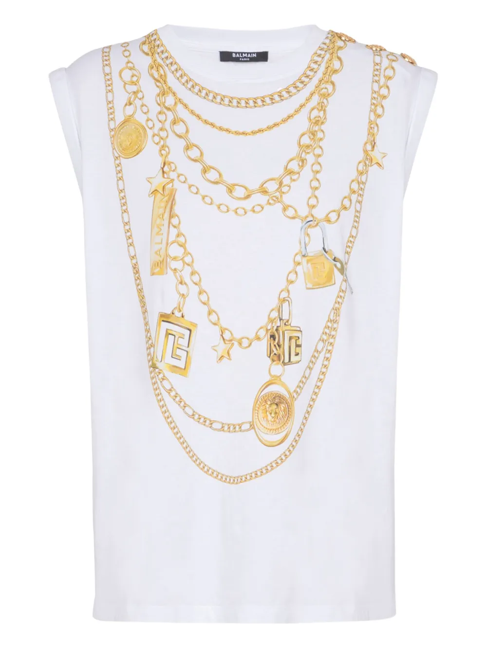 Balmain chaleco con estampado Collier | blanco | Image 1