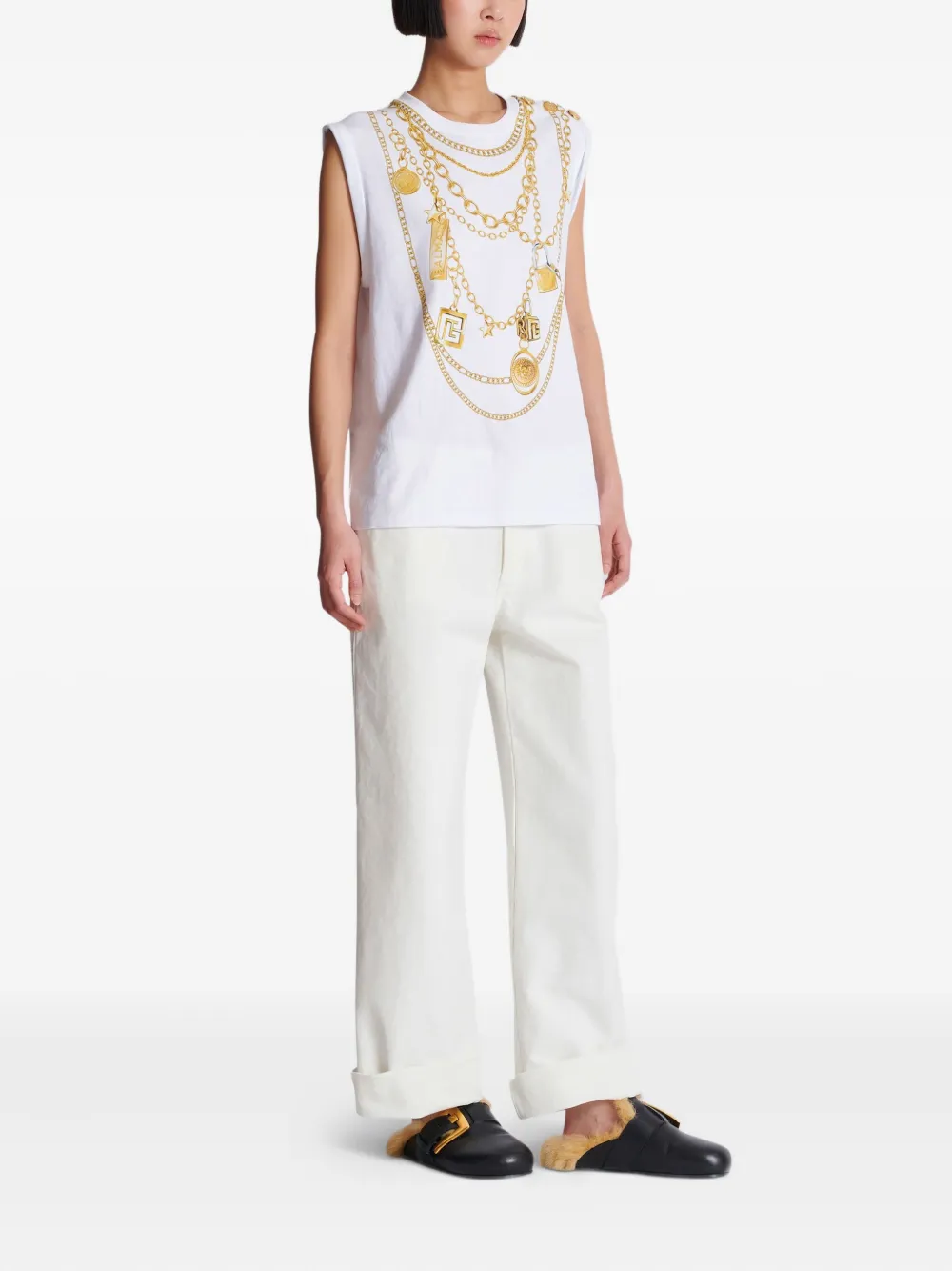 BALMAIN COLLIER-PRINT VEST