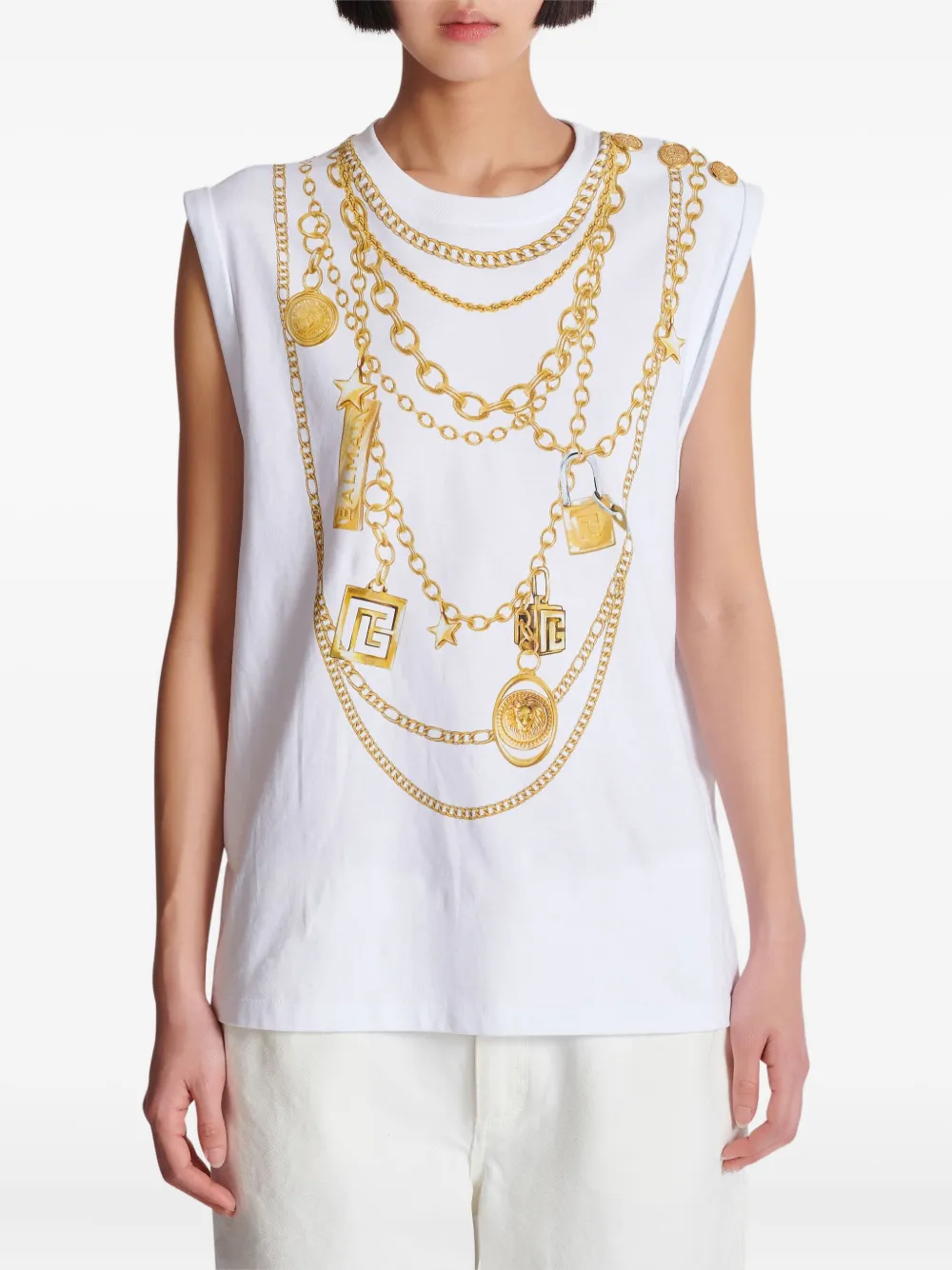 Collier-print vest