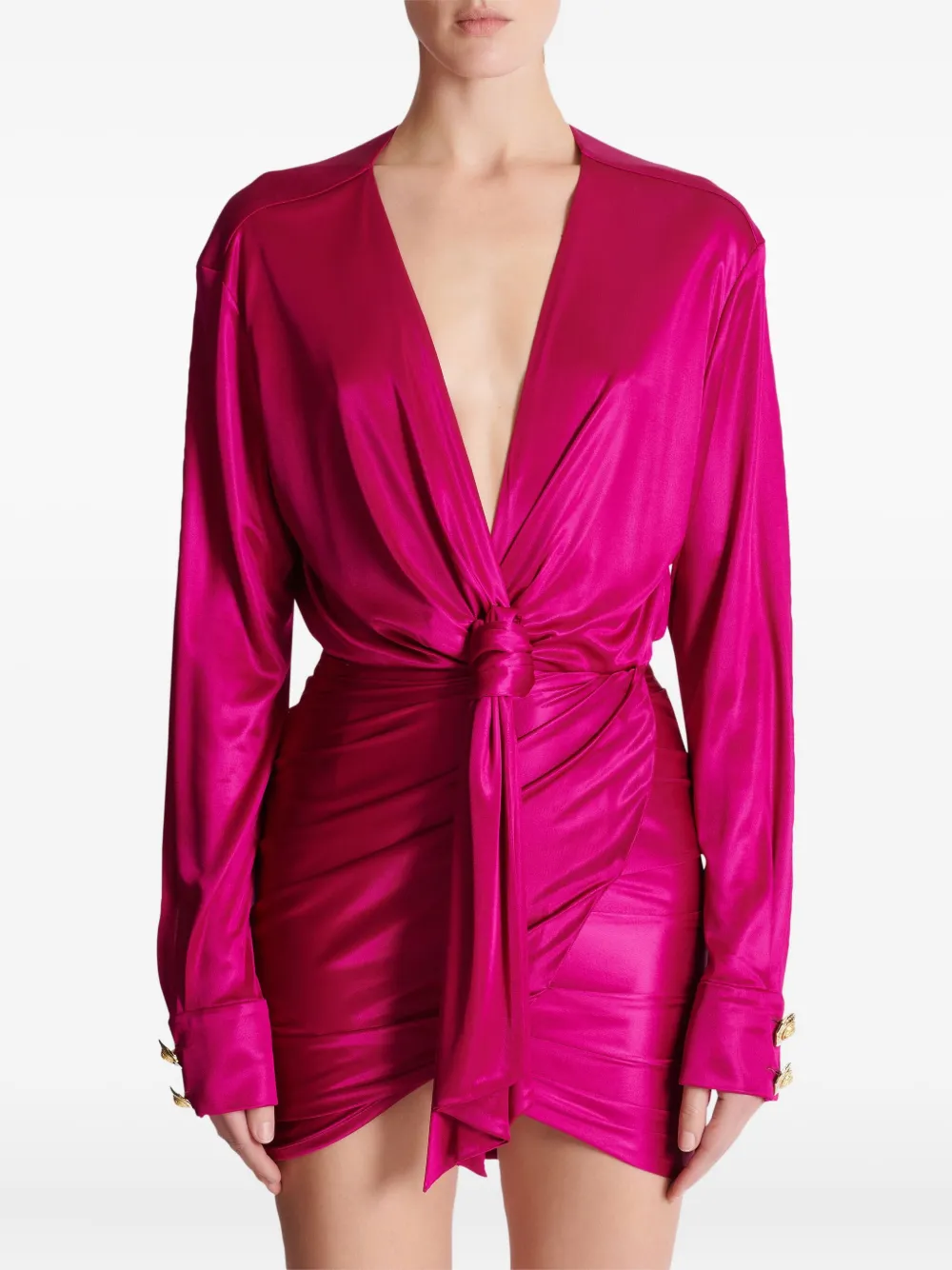 Balmain Gedrapeerde jurk Roze