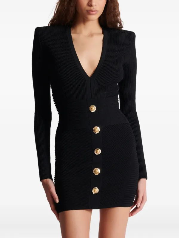 women ribbed bodycon dress Coraline Black Long Sleeve Maxi Dress