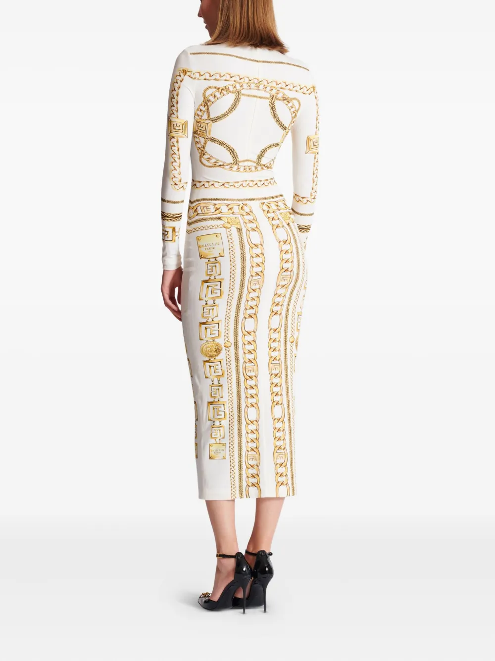 Balmain Bodycon jurk met print Wit