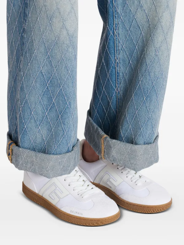 【関税込み】Balmain ホワイト Swan スニーカー Balmain Swan sneakers in calfskin and suede white white