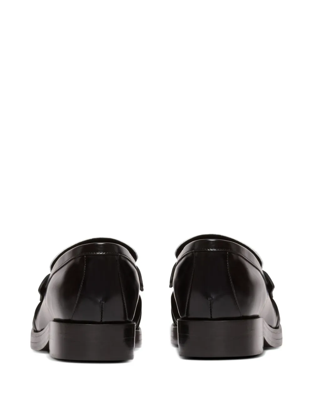 Balmain glazed leather loafers Black