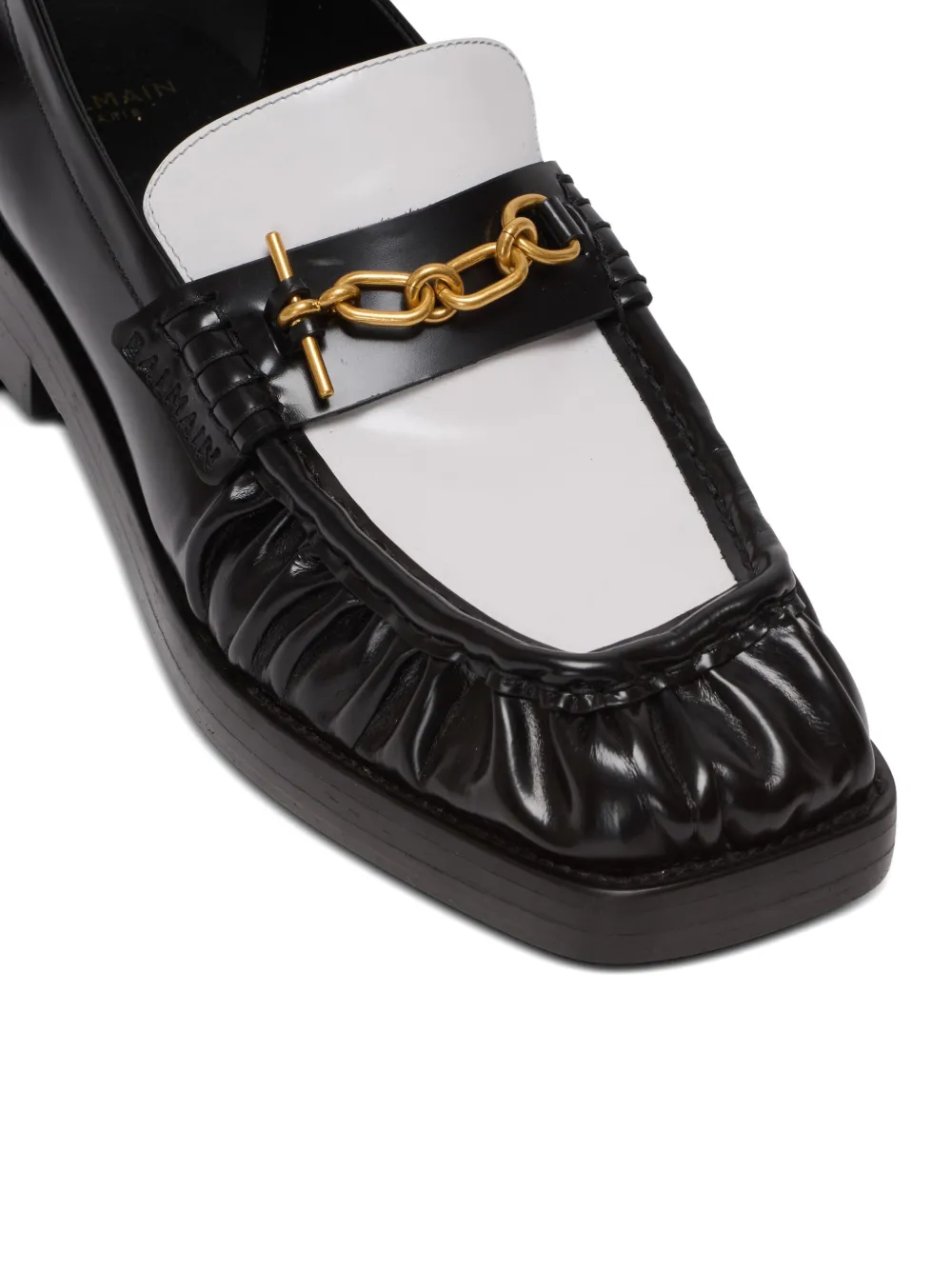 glazed leather loafers