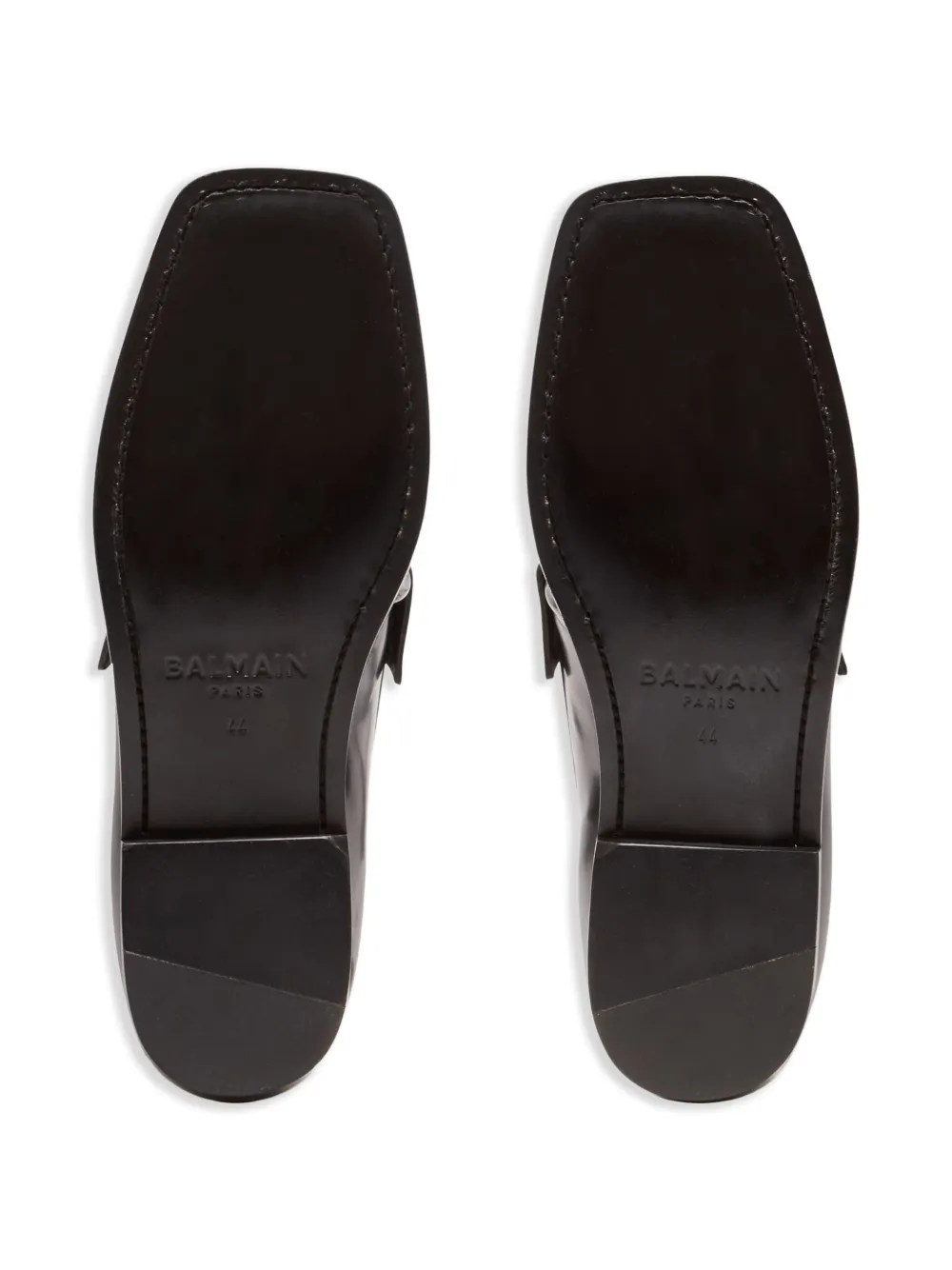 Balmain glazed leather loafers Black