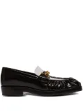 Balmain glazed leather loafers - Black