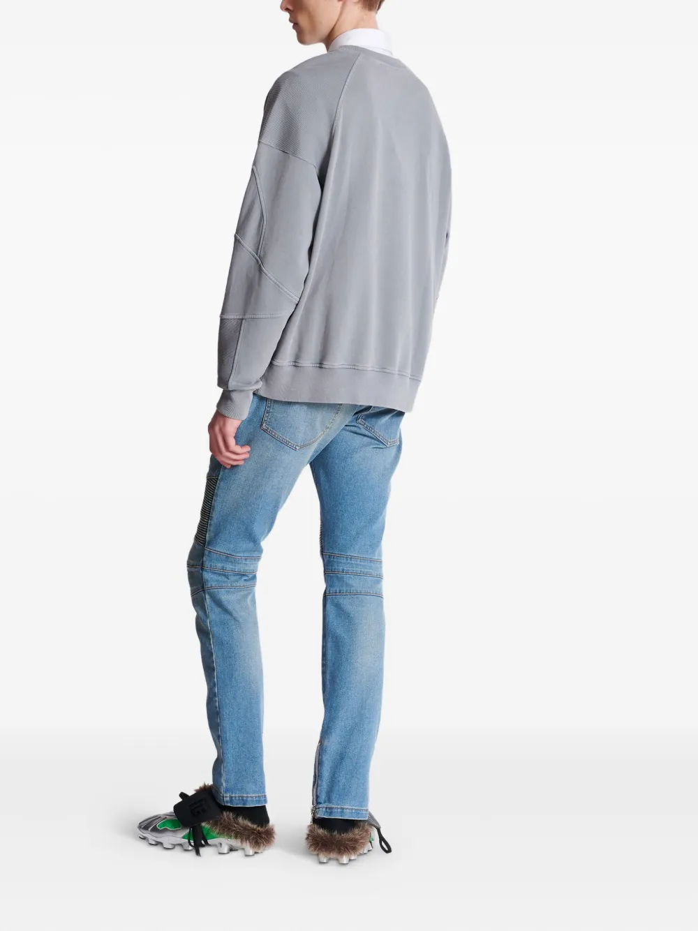 Balmain Sweater met borduurwerk Grijs