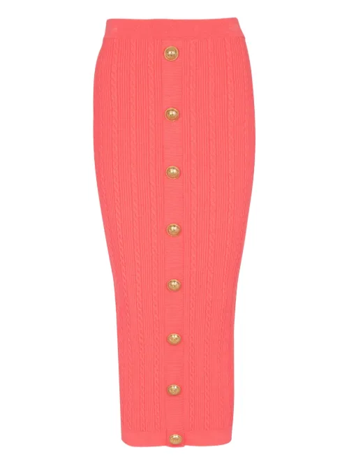 Jupe en maille torsadée - Balmain - Modalova