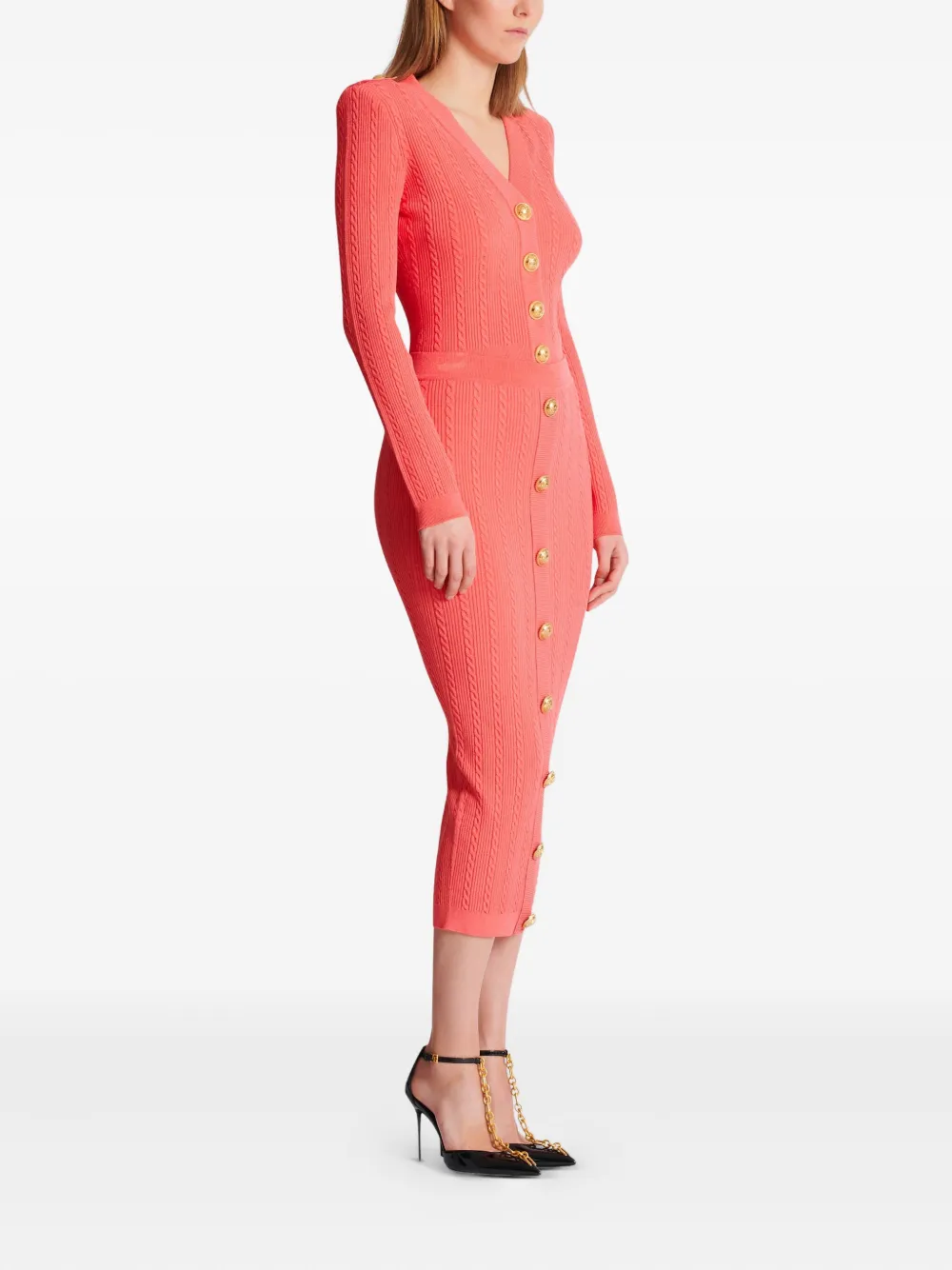 Balmain Kabelgebreide rok Roze