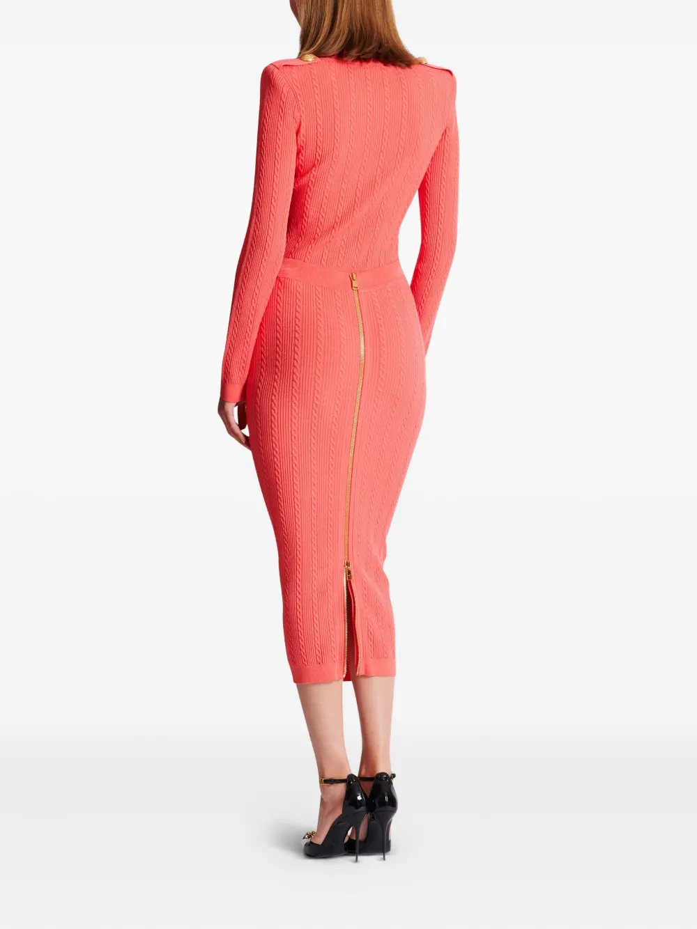 Balmain Kabelgebreide rok Roze