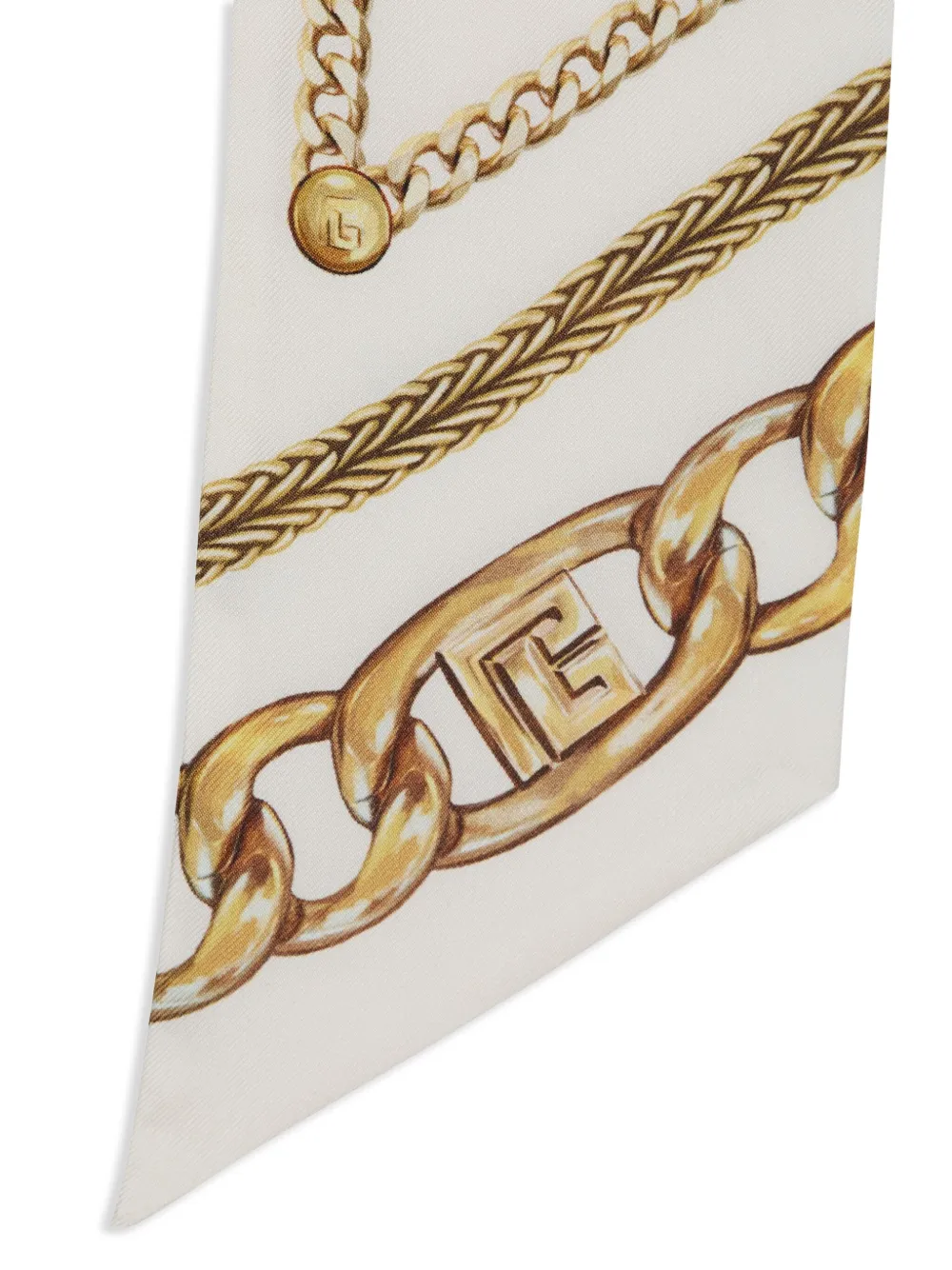 Balmain chain-print silk bandana - Wit