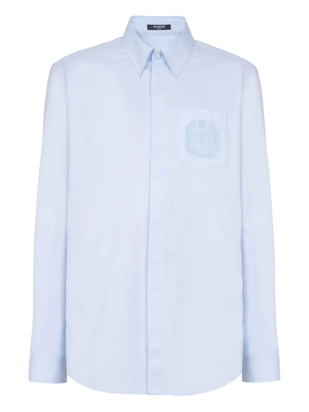 Balmain Overhemd met geborduurd logo Blauw
