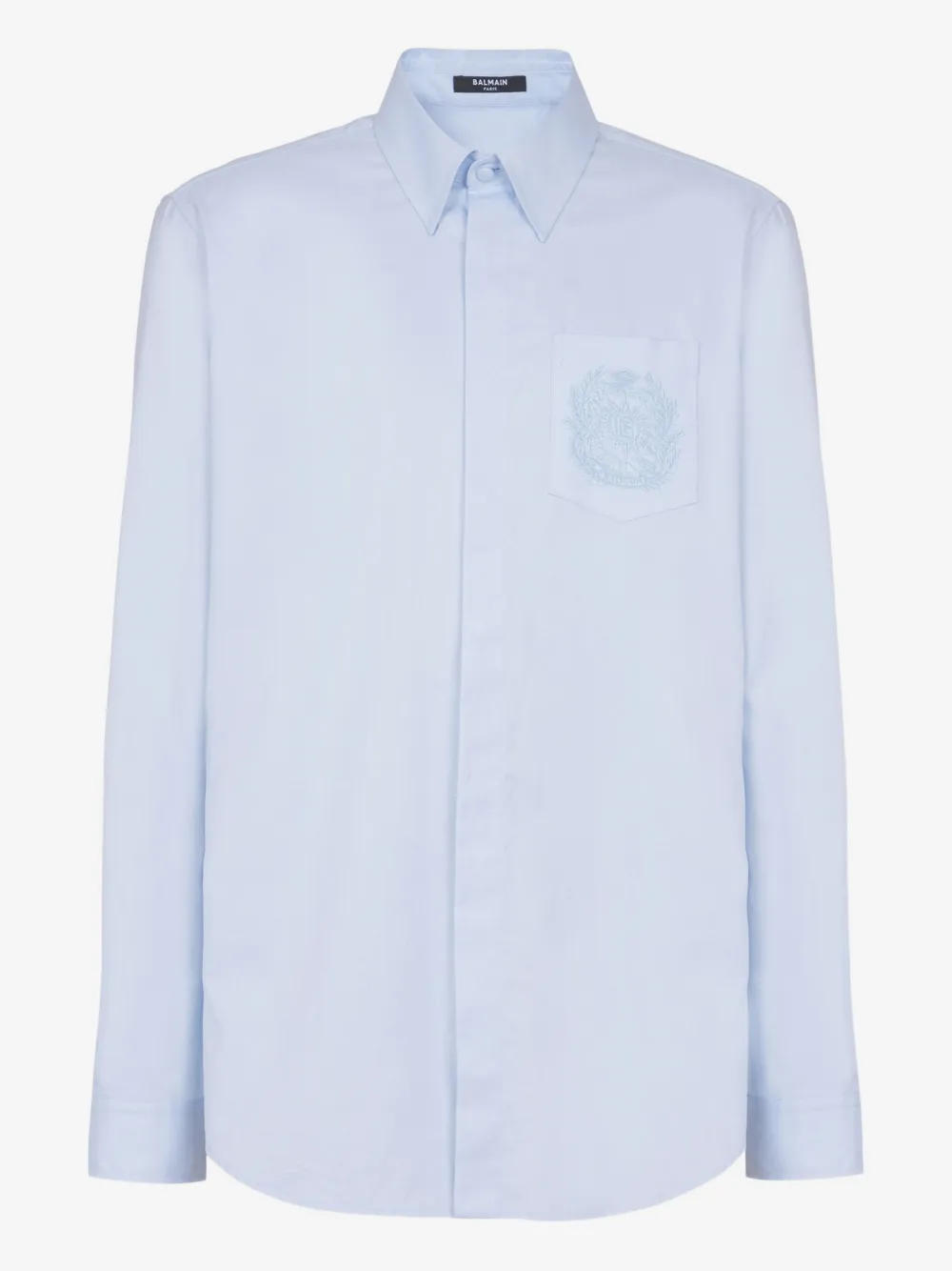Balmain logo-embroidered shirt | Blue | Image 1