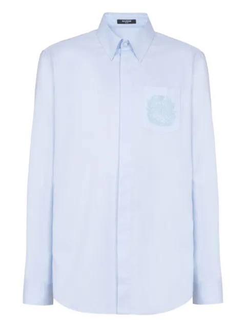 Balmain logo-embroidered shirt