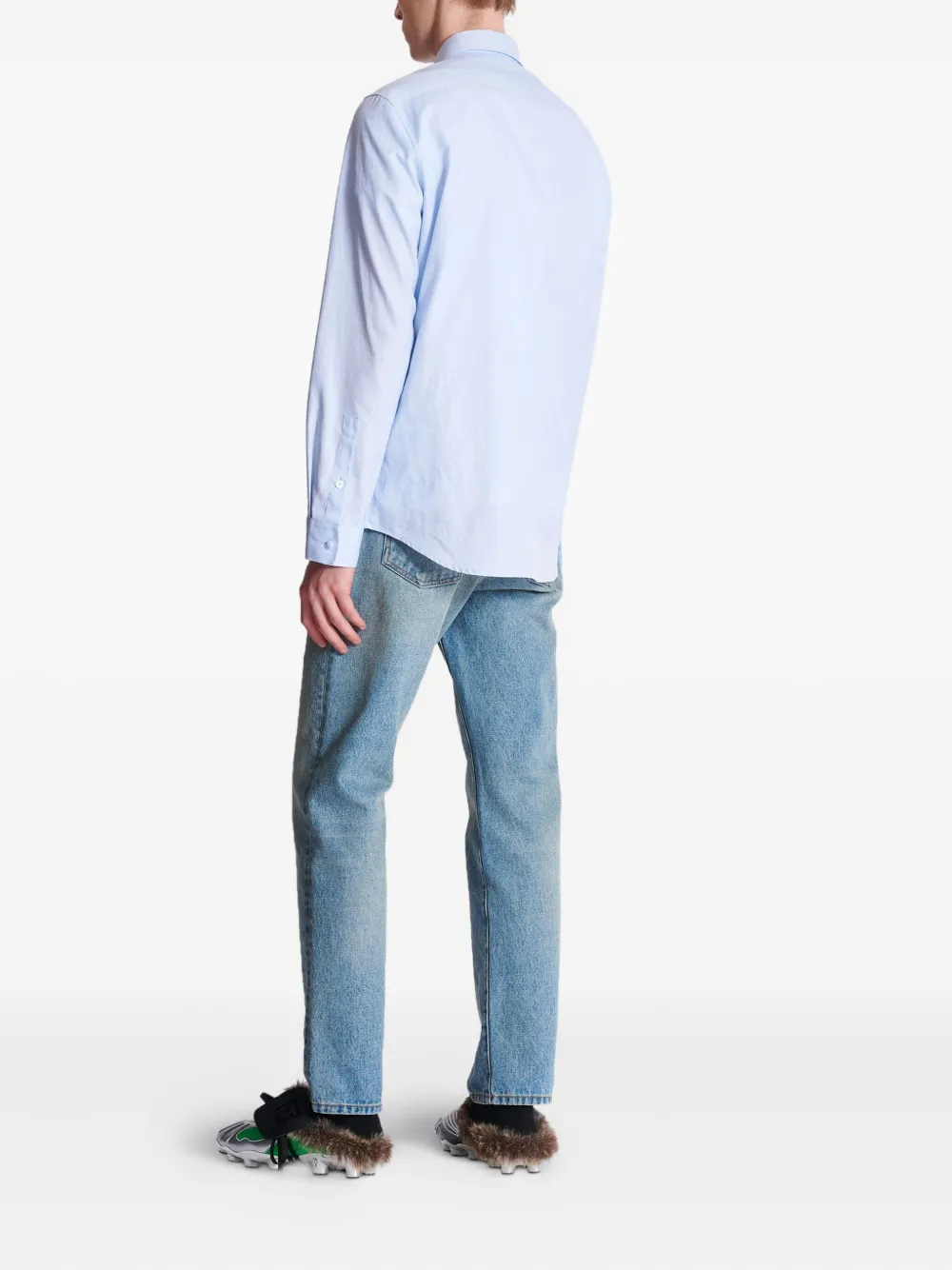 Balmain Overhemd met geborduurd logo Blauw