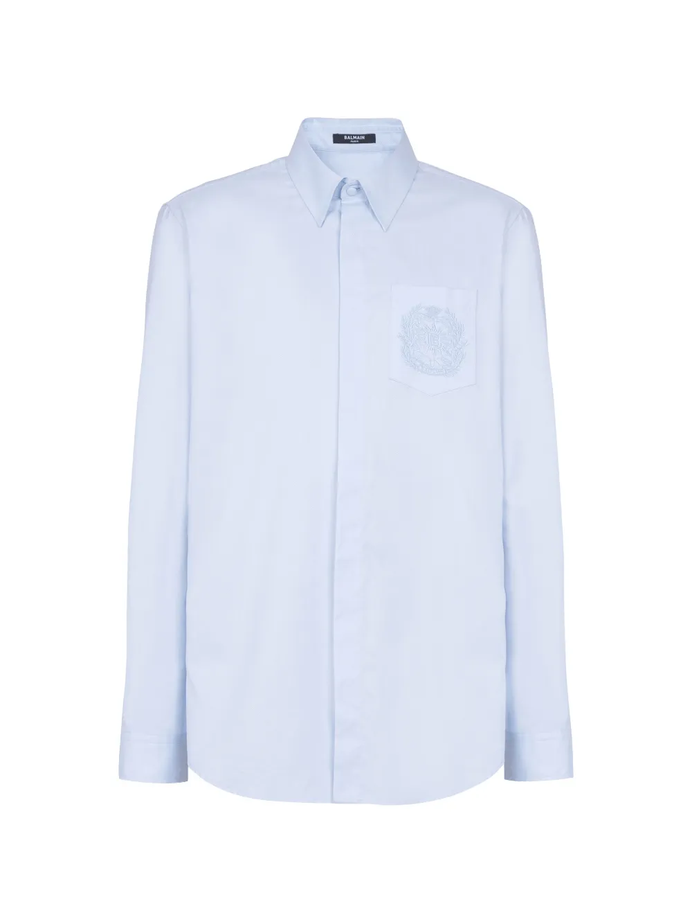 Balmain logo-embroidered shirt - Blue