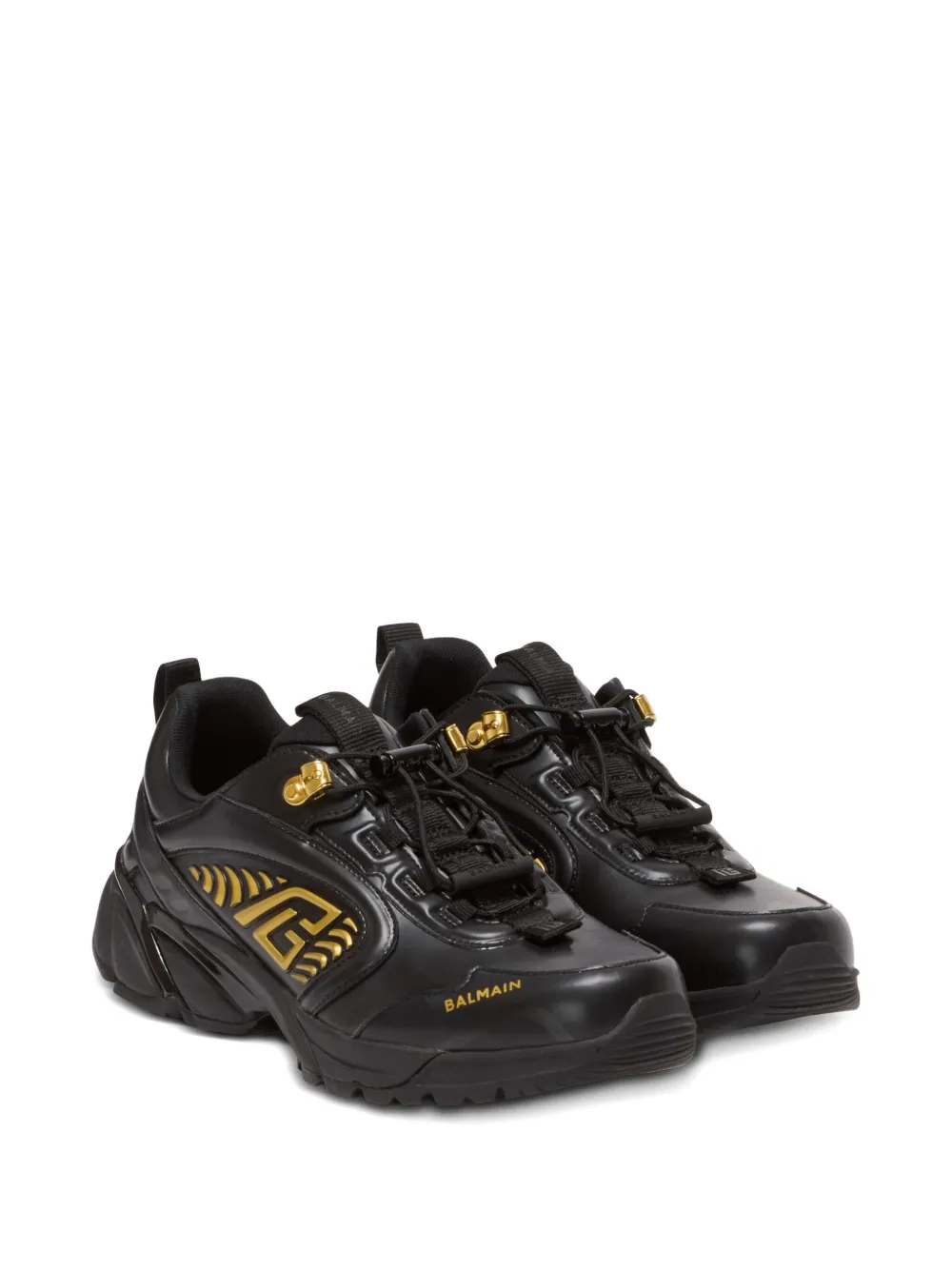 Balmain Cosmic Dust leather sneakers Black