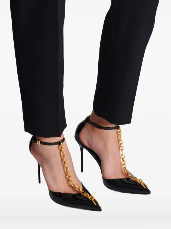 BALMAIN 37 ピンヒール Balmain Sync Patent Leather Pumps | Black | FARFETCH RO
