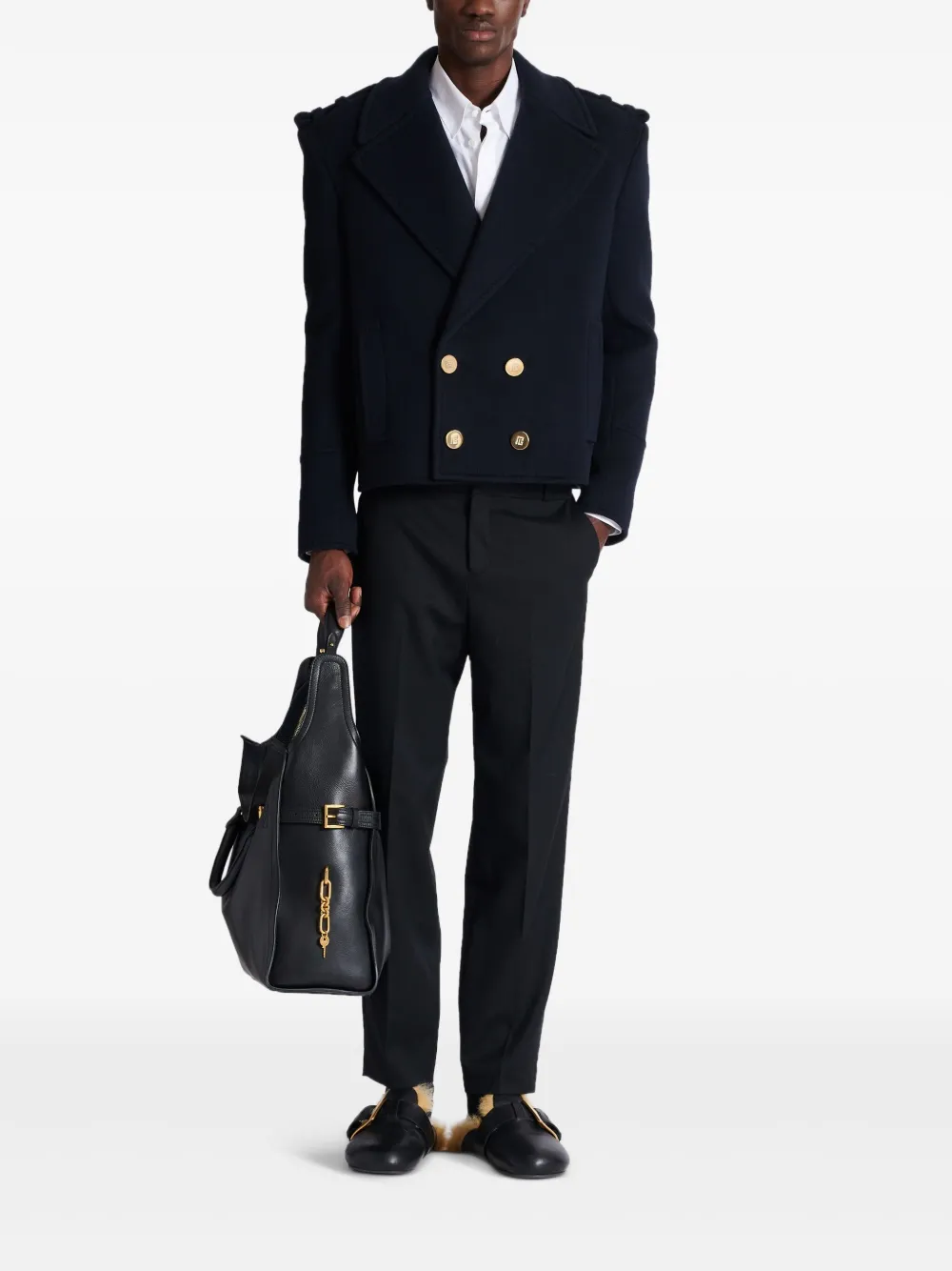 Balmain Cropped jack Blauw