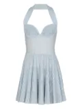Balmain knitted A-line mini dress - Blue