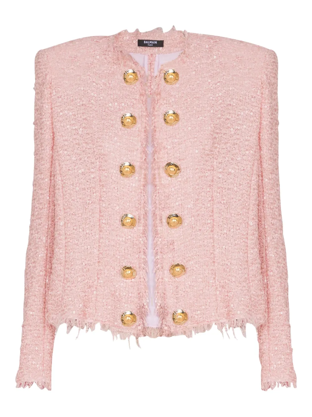 Balmain sequin-embellished tweed jacket | Pink | Image 1