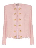 Balmain sequin-embellished tweed jacket - Pink