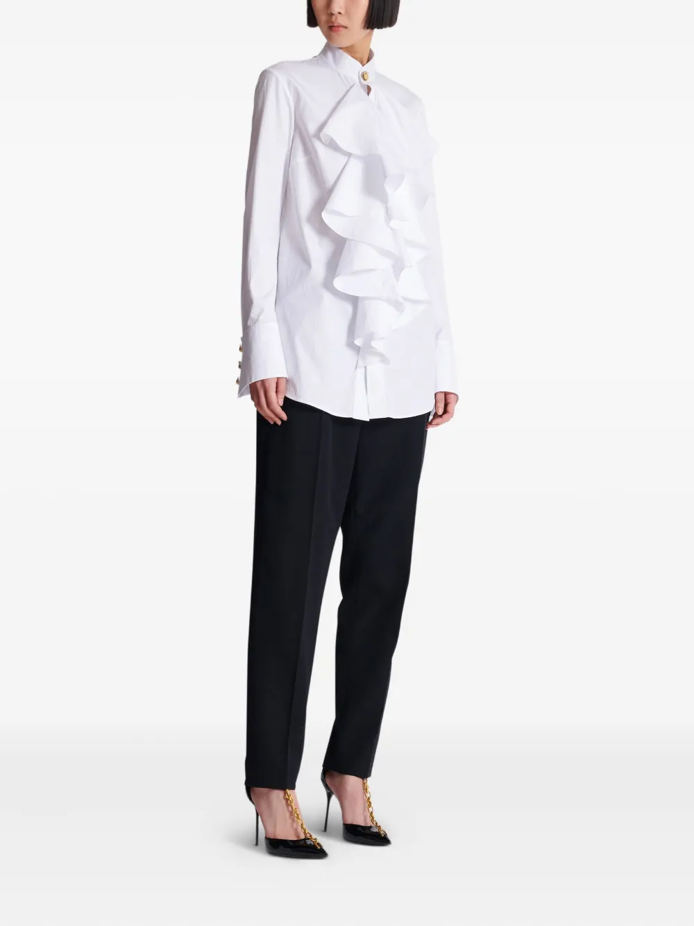 Balmain Blouse met ruches Wit