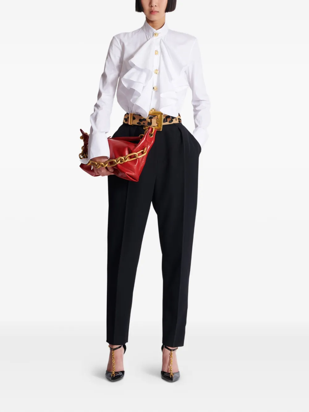 Balmain Blouse met ruches - Wit