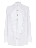 Balmain ruffled poplin shirt - White