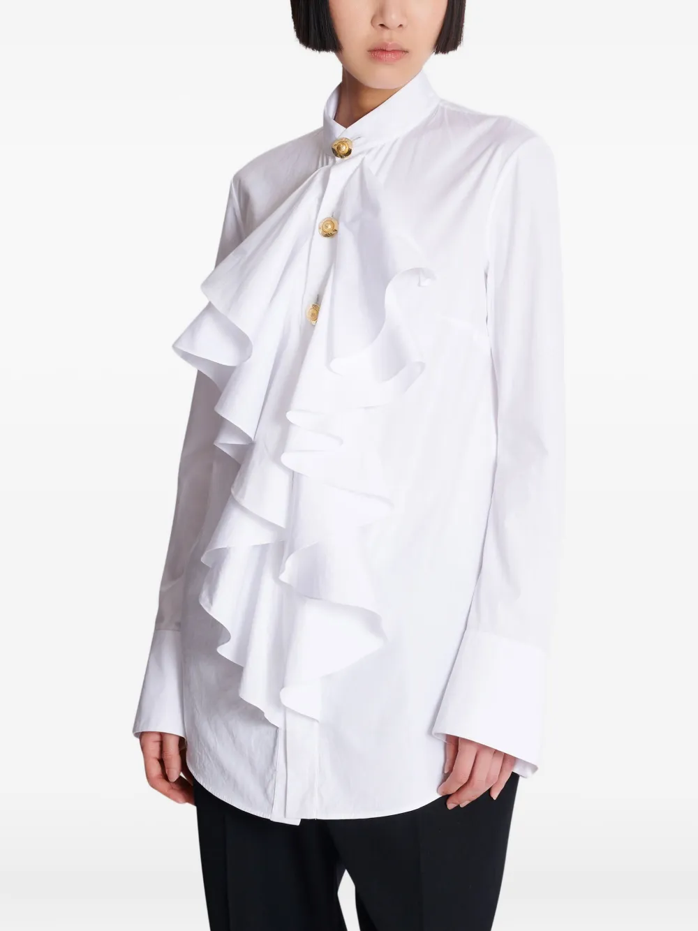 Balmain Blouse met ruches Wit
