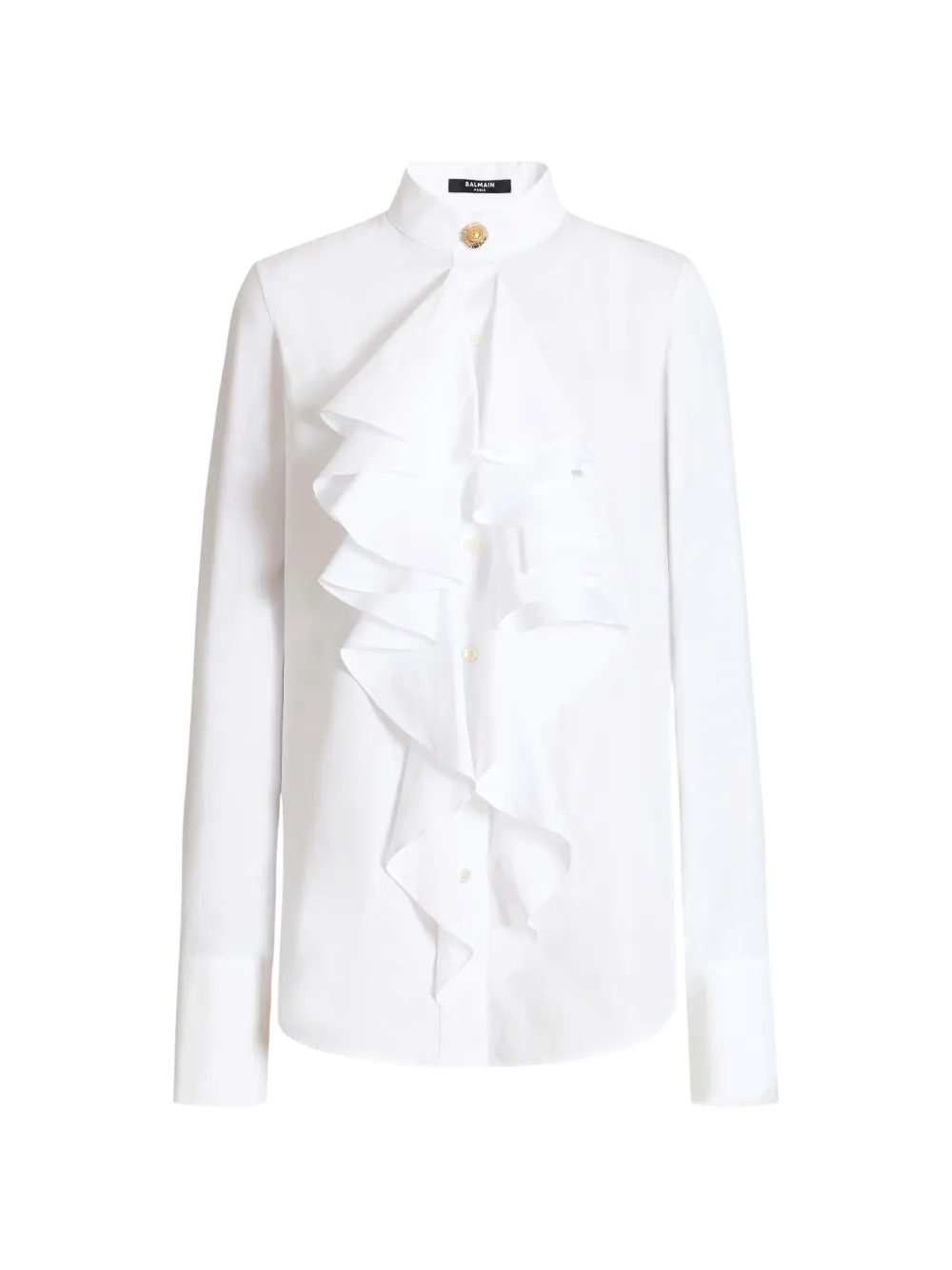 Balmain ruffled poplin shirt - White