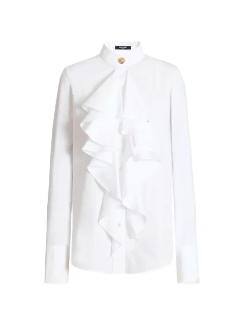 Balmain ruffled poplin shirt