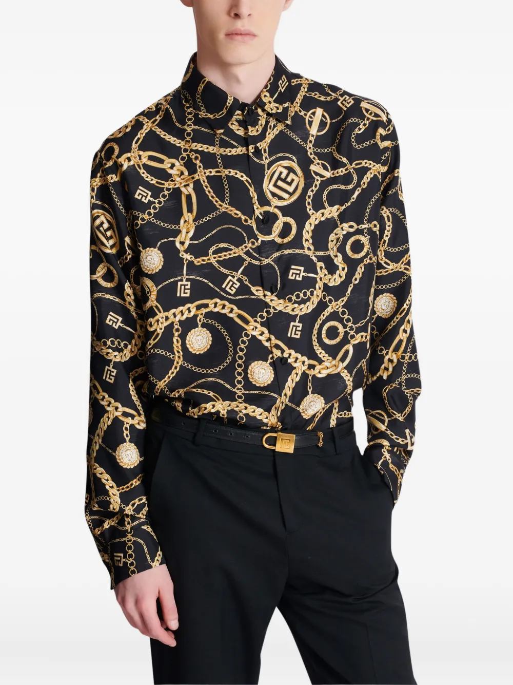 Balmain Leren riem Zwart