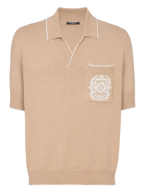 Balmain embroidered polo shirt