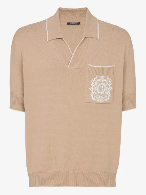 Balmain embroidered polo shirt
