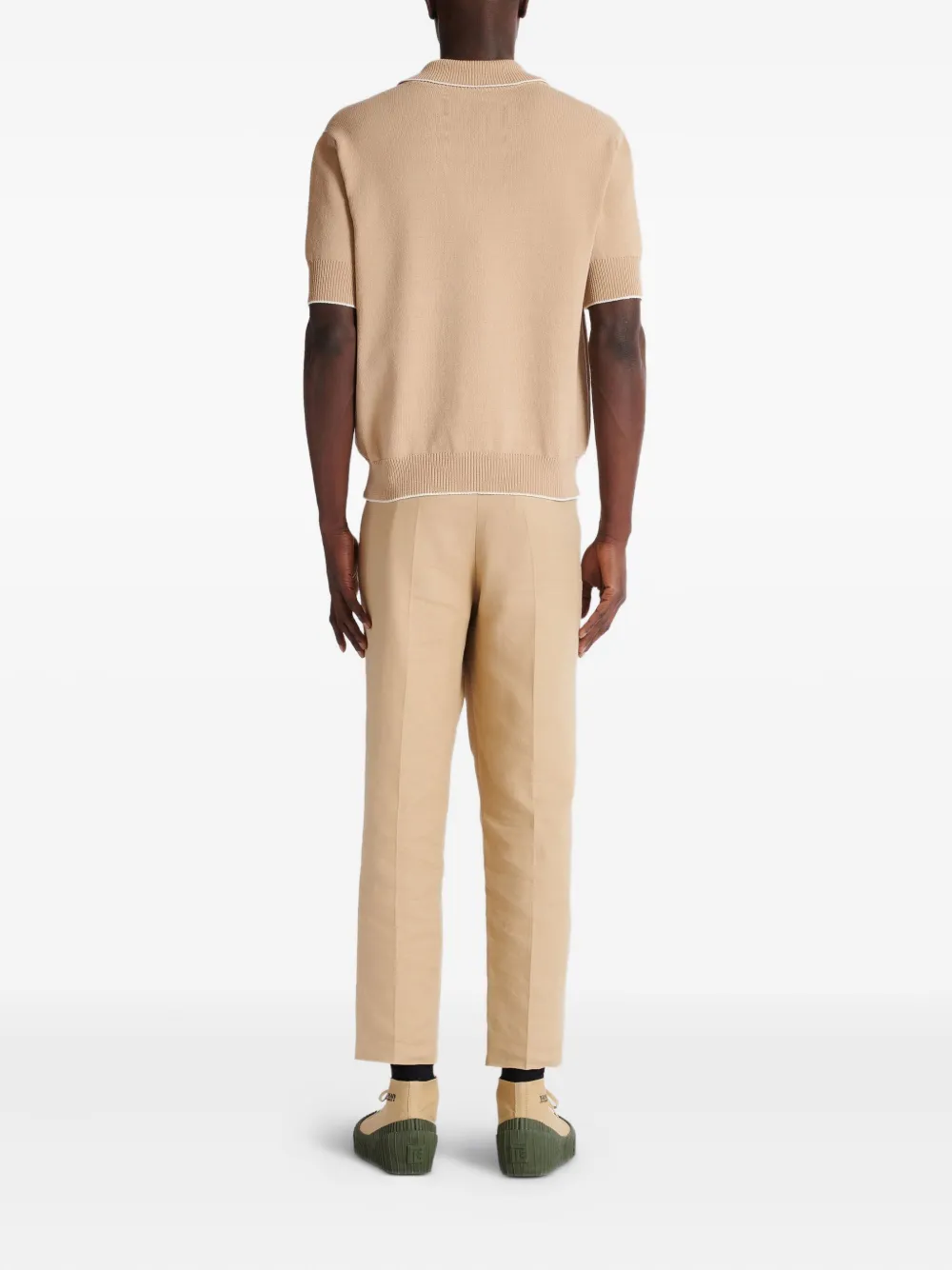 Shop Balmain Embroidered Polo Shirt
