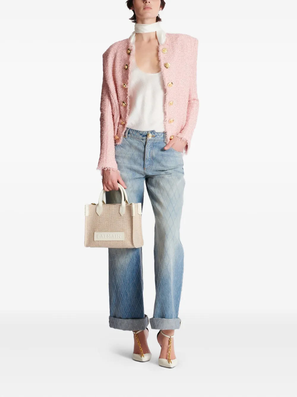 Balmain B-Army kleine shopper - Beige