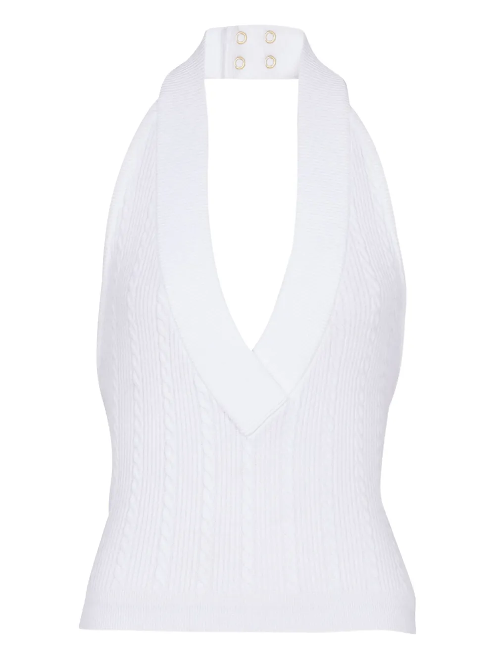 Balmain cable-knit halterneck top | White | Image 1