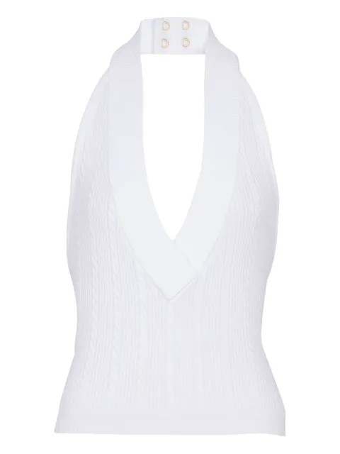 Balmain cable-knit halterneck top