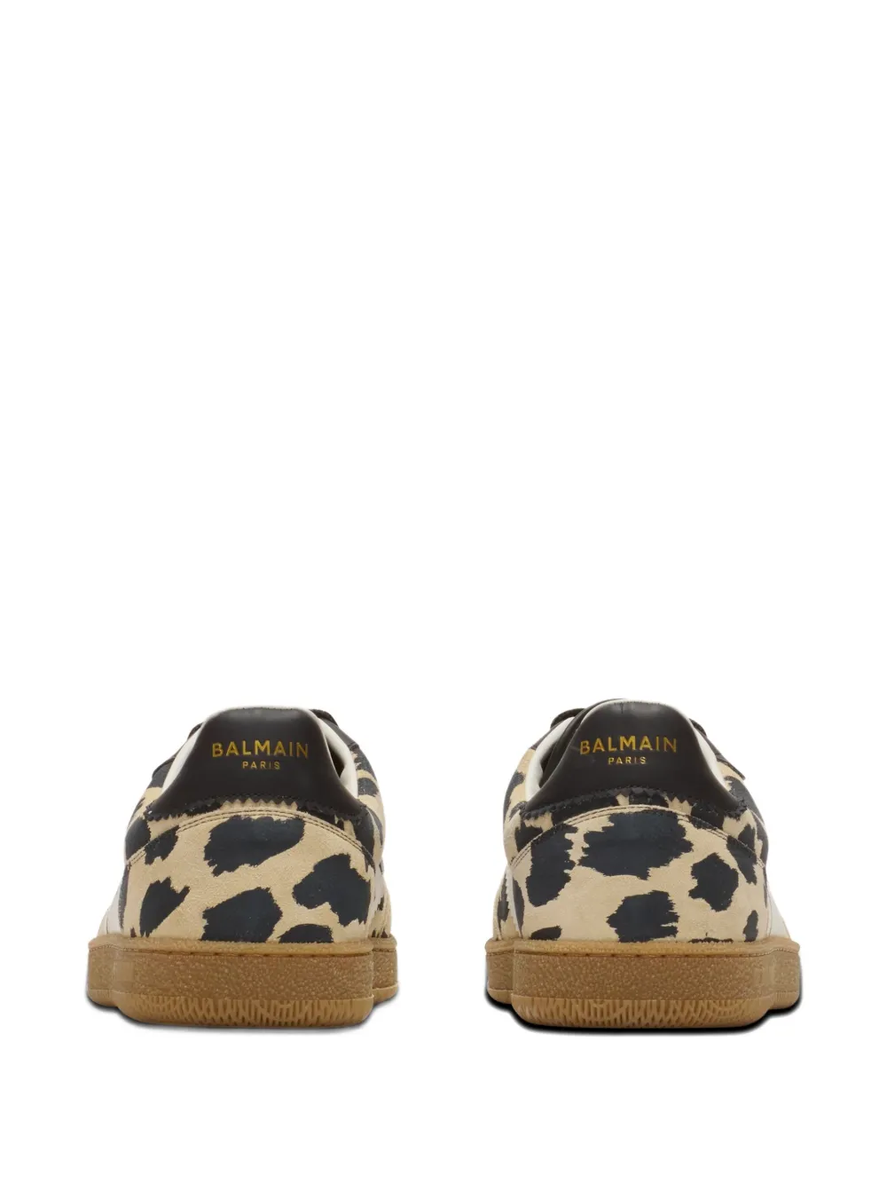 Balmain Swan sneakers met luipaardprint Beige