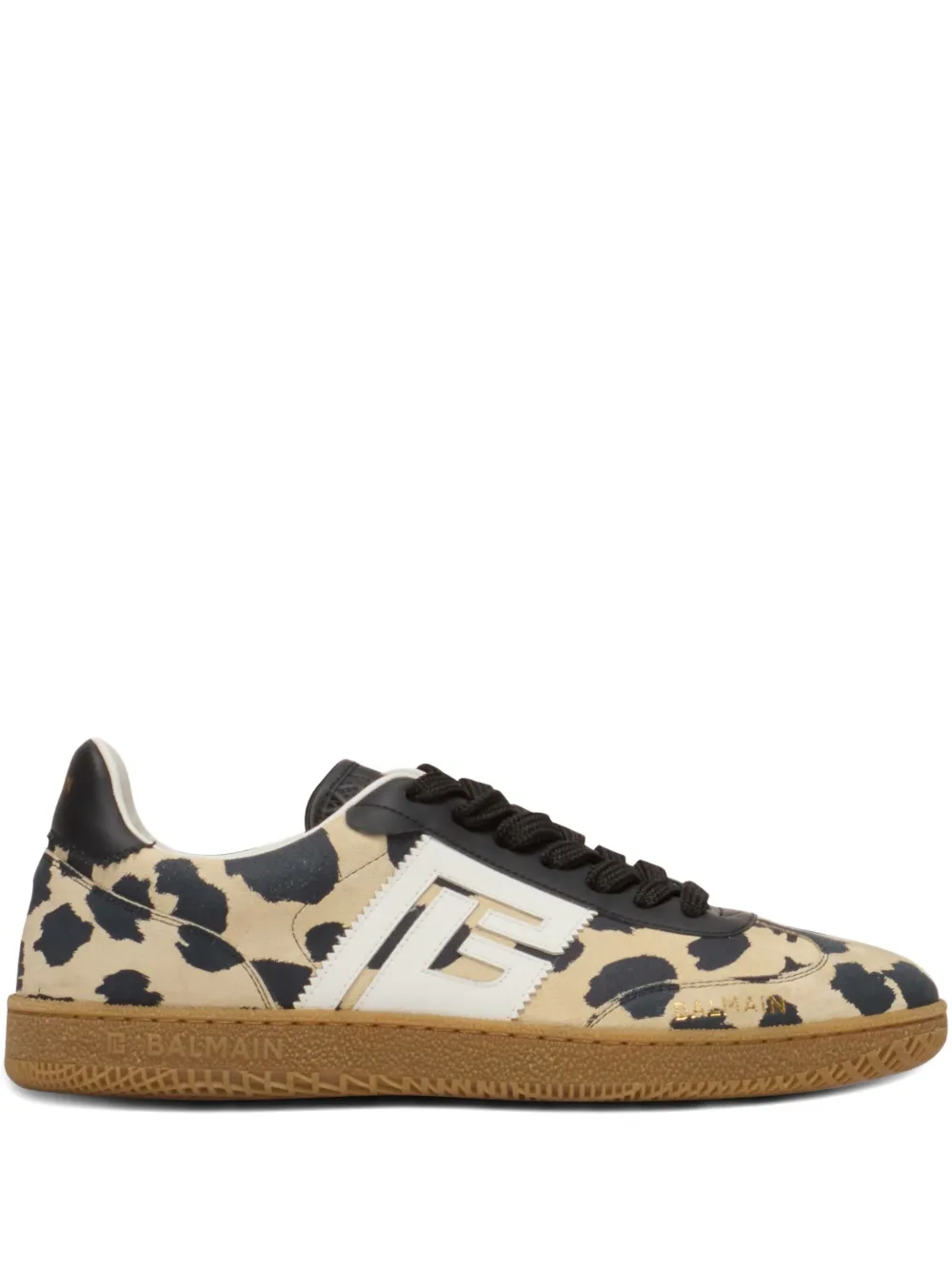Balmain Swan sneakers met luipaardprint Beige