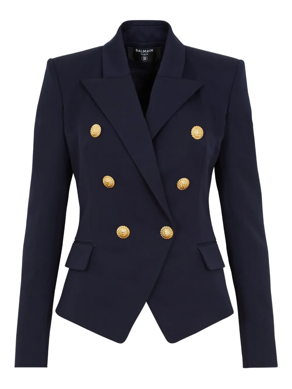 Balmain Double-breasted Wool Jacket In Blue
