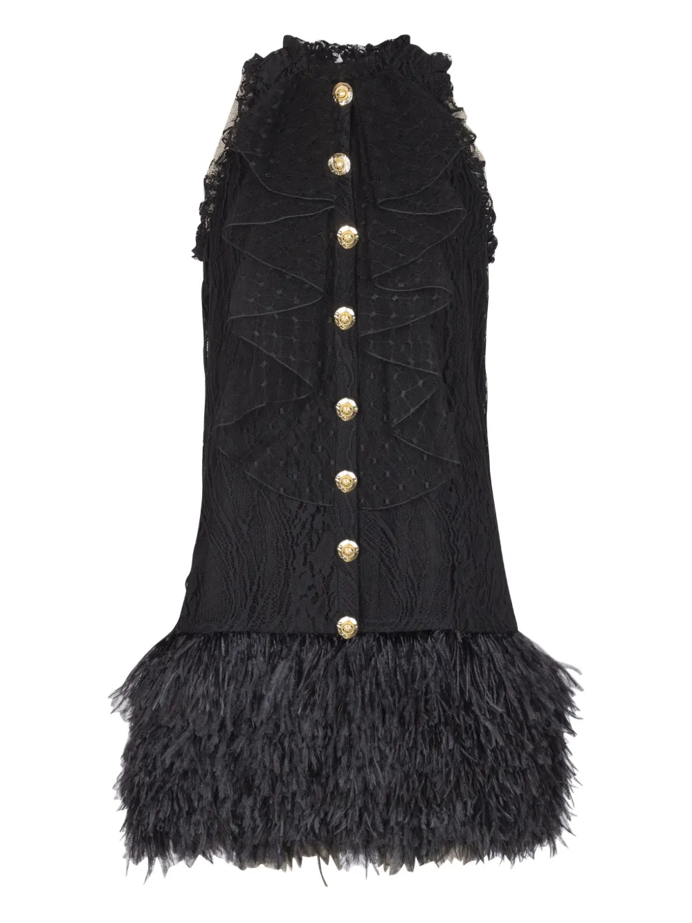 Balmain lace-embellished dress Zwart