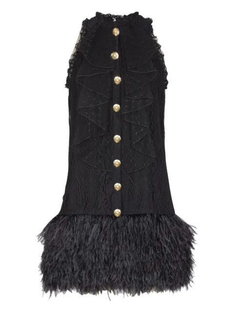 Balmain lace-embellished dress
