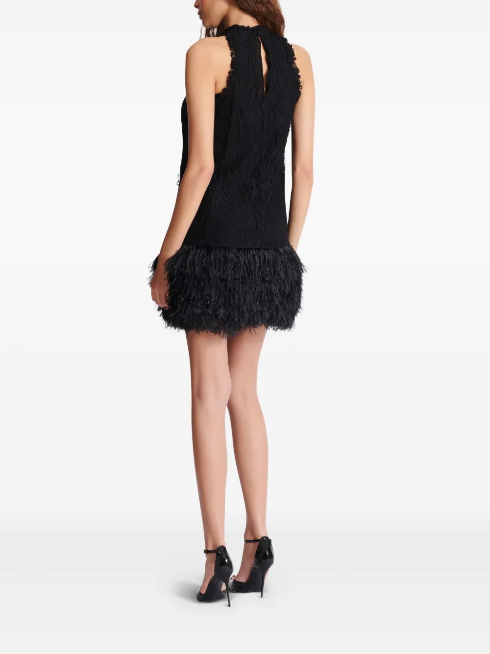Balmain lace-embellished dress Zwart