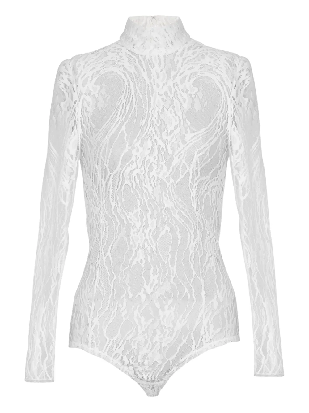 Balmain Kanten body met lange mouwen Wit